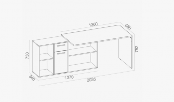 Стол письменный Лайт 03.245 в Камышлове - kamyshlov.mebel-e96.ru