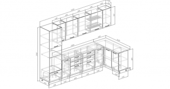 Угловой кухонный гарнитур Крафт 3200*1400 мм Sanvut в Камышлове - kamyshlov.mebel-e96.ru