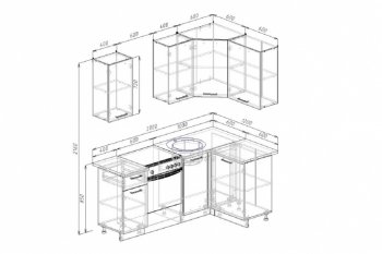 Кухонный гарнитур угловой Крафт 2000х1200 в Камышлове - kamyshlov.mebel-e96.ru