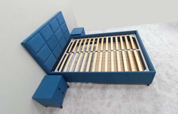 Кровать с подъемным механизмом Мега синий (Лин) в Камышлове - kamyshlov.mebel-e96.ru