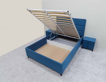 Кровать с подъемным механизмом Мега синий (Лин) в Камышлове - kamyshlov.mebel-e96.ru