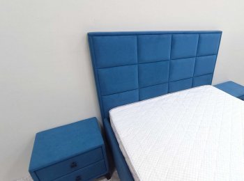 Кровать с подъемным механизмом Мега синий (Лин) в Камышлове - kamyshlov.mebel-e96.ru