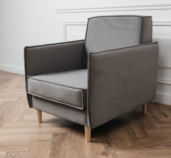 Кресло 831 Серый, велюр (Brendoss) в Камышлове - kamyshlov.mebel-e96.ru