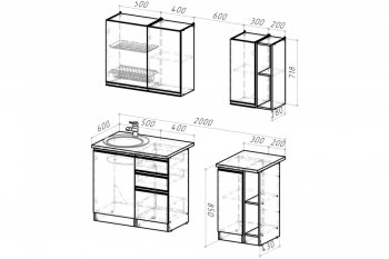 Кухонный гарнитур Адажио медиум 1400 мм (Герда) в Камышлове - kamyshlov.mebel-e96.ru