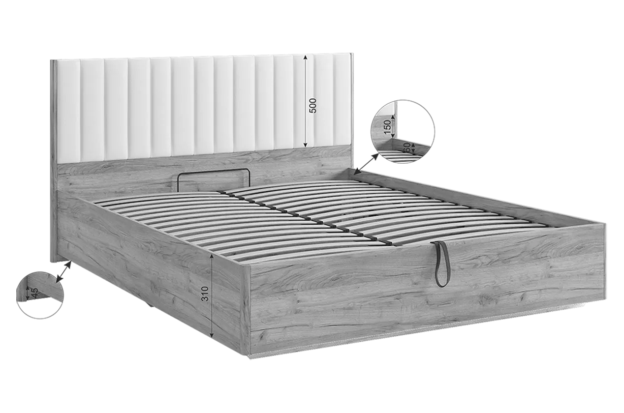 Кровать с подъемным механизмом Адам графит (Мебельсон) в Камышлове - kamyshlov.mebel-e96.ru