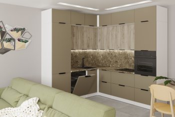 Кухонный гарнитур Альба гранд прайм 2200х2500 мм (Герда) в Камышлове - kamyshlov.mebel-e96.ru