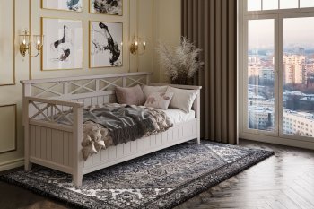 Кровать из массива Амелия льняной (БМ) в Камышлове - kamyshlov.mebel-e96.ru