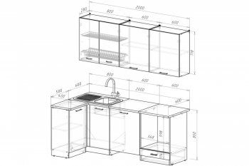 Кухонный гарнитур Антика прайм 1100х2000 мм  (Герда) в Камышлове - kamyshlov.mebel-e96.ru