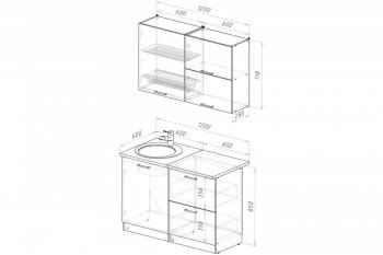 Кухонный гарнитур Антика лайт 1200 мм (Герда) в Камышлове - kamyshlov.mebel-e96.ru