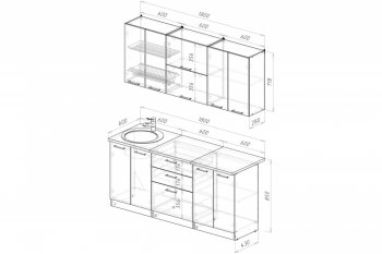 Кухонный гарнитур Антика макси 2 1800 мм (Герда) в Камышлове - kamyshlov.mebel-e96.ru