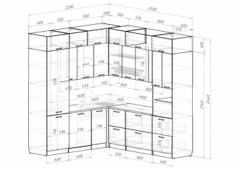 Кухонный гарнитур Асая гранд прайм 2200х2500 мм (Рерда) в Камышлове - kamyshlov.mebel-e96.ru