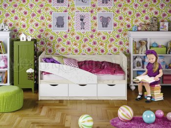 Кровать Бабочки Шарли белый (Миф) в Камышлове - kamyshlov.mebel-e96.ru