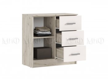 Комод 3 ящика 1 дверь Бася крафт/кашемир (Миф) в Камышлове - kamyshlov.mebel-e96.ru