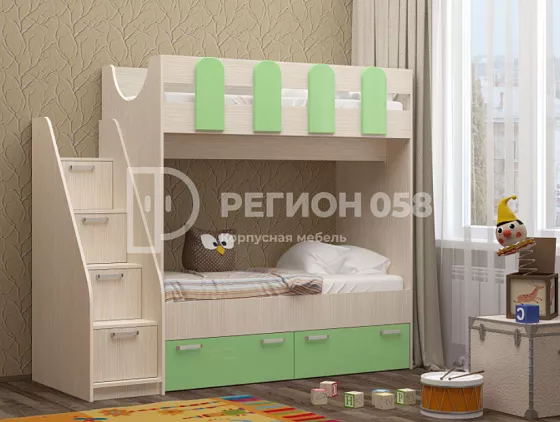 Двухъярусная кровать Бемби-11 МДФ (Регион) в Камышлове - kamyshlov.mebel-e96.ru