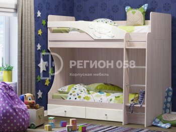 Двухъярусная кровать Бемби МДФ (Регион) в Камышлове - kamyshlov.mebel-e96.ru