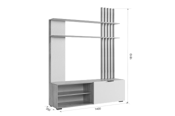 Стенка Бери К2 белое дерево (Мебельсон) в Камышлове - kamyshlov.mebel-e96.ru