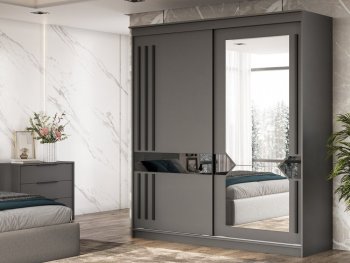 Шкаф-купе №25 2000 мм Блэк ЛАЙТ графит (СВ) в Камышлове - kamyshlov.mebel-e96.ru
