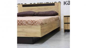 Кровать двуспальная Бостон дуб крафт (Лин) в Камышлове - kamyshlov.mebel-e96.ru