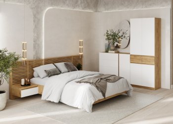 Спальный гарнитур Бостон Лайт белый (Стиль) в Камышлове - kamyshlov.mebel-e96.ru