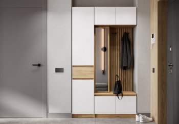 Прихожая Бостон Лайт комп.1 белый (Стиль) в Камышлове - kamyshlov.mebel-e96.ru