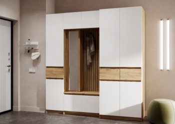 Прихожая Бостон Лайт комп.2 белый (Стиль) в Камышлове - kamyshlov.mebel-e96.ru