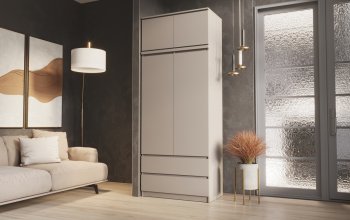 Шкаф Челси с антресолью 900 мм Кашемир (Миф) в Камышлове - kamyshlov.mebel-e96.ru