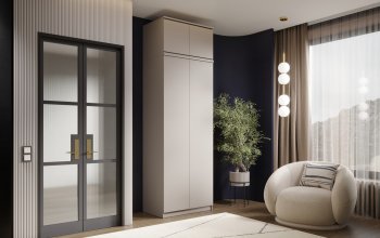 Шкаф 800 мм Челси двустворчатый с антресолью Кашемир (Миф) в Камышлове - kamyshlov.mebel-e96.ru