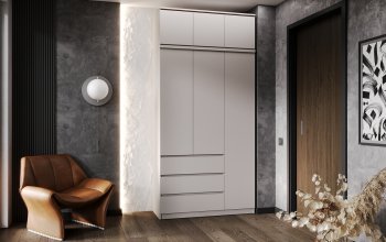 Шкаф 1200 мм Челси с антресолью Кашемир (Миф) в Камышлове - kamyshlov.mebel-e96.ru