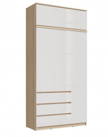 Шкаф 1200 мм Челси с антресолью, сонома/белый (Миф) в Камышлове - kamyshlov.mebel-e96.ru