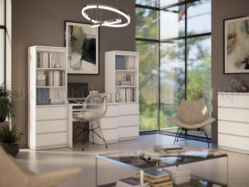 Письменный стол + Стеллаж Челси кашемир (Миф) в Камышлове - kamyshlov.mebel-e96.ru