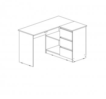 Письменный стол угловой + Стеллаж Челси кашемир (Миф) в Камышлове - kamyshlov.mebel-e96.ru