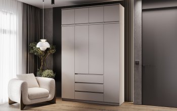 Шкаф 1600 мм Челси с антресолью Кашемир (Миф) в Камышлове - kamyshlov.mebel-e96.ru