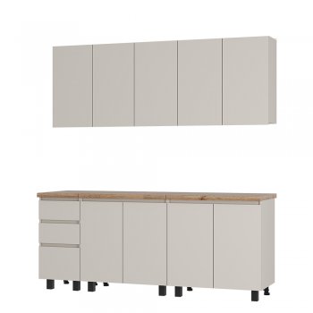 Кухонный гарнитур Честер 2000 мм кашемир (БТС) в Камышлове - kamyshlov.mebel-e96.ru