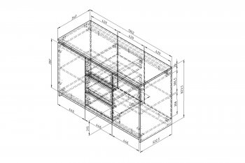 Комод 3ящ.2дв. Дельта Next 25.04 ЯШ/белый (ФМ) в Камышлове - kamyshlov.mebel-e96.ru