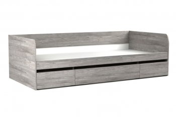 Кровать 900 с ящиками Денвер Риббек серый (СБК) в Камышлове - kamyshlov.mebel-e96.ru