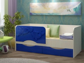 Детская кровать Дельфин-2 МДФ, тёмно-синий, 80х160 в Камышлове - kamyshlov.mebel-e96.ru