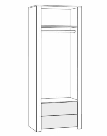 Шкаф 860 мм для одежды Джастин 13.339 (Моби) в Камышлове - kamyshlov.mebel-e96.ru