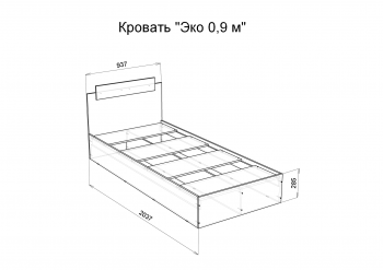 Кровать односпальная Эко 900 белый (Эра) в Камышлове - kamyshlov.mebel-e96.ru