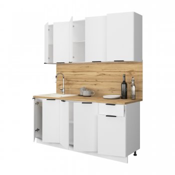 КУхонный гарнитур Эстетик 1800 мм белый (Сурская) в Камышлове - kamyshlov.mebel-e96.ru