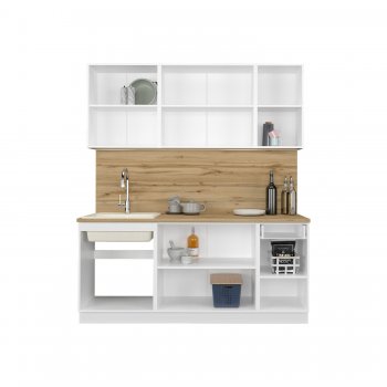 КУхонный гарнитур Эстетик 1800 мм белый (Сурская) в Камышлове - kamyshlov.mebel-e96.ru