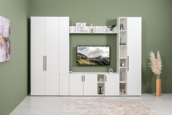 Стенка Эйр модульная, белый (Моби) в Камышлове - kamyshlov.mebel-e96.ru