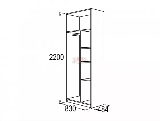 Шкаф 800 мм для одежды и белья Флагман-4 в Камышлове - kamyshlov.mebel-e96.ru