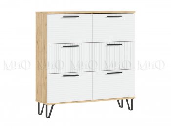 Обувница Флэш крафт/белый (Миф) в Камышлове - kamyshlov.mebel-e96.ru