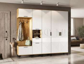 Прихожая Флэш модульная, крафт/белый (Миф) в Камышлове - kamyshlov.mebel-e96.ru