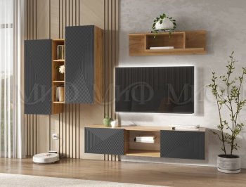 Стенка Флэш крафт/графит (Миф) в Камышлове - kamyshlov.mebel-e96.ru