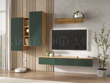 Стенка Флэш комп.2 крафт/грин (Миф) в Камышлове - kamyshlov.mebel-e96.ru