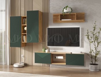 Стенка Флэш крафт/грин (Миф) в Камышлове - kamyshlov.mebel-e96.ru