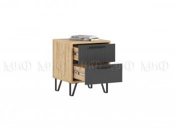 Тумба прикроватная Флэш крафт/графит, 2 шт (Миф) в Камышлове - kamyshlov.mebel-e96.ru