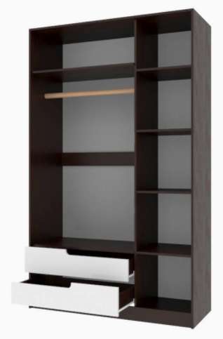 Шкаф 1200 мм 3-х створчатый Гавана белый (Текс) в Камышлове - kamyshlov.mebel-e96.ru