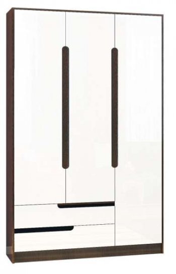 Шкаф 1200 мм 3-х створчатый Гавана белый (Текс) в Камышлове - kamyshlov.mebel-e96.ru